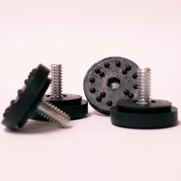 Modesto Black Table Base Glides with 1/4" Thread | Pack of 4 — main image
