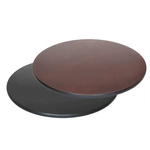 Modesto 36" Round Black/Mahogany Dual-Sided Table Top — view 2