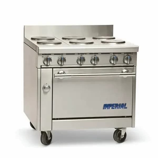 Imperial IHR-6-E-XB 208V, 1PH Electric 6-Burner Range-Storage Base 36"W
