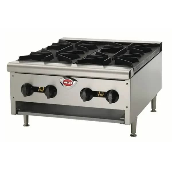 Wells HDHP-2430G Heavy Duty 104,000 BTU 4-Burner Gas Hot Plate 24"W